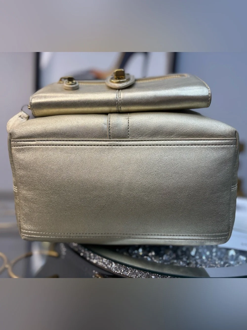 Coach 2009 Lily Legacy Metallic Gold Shoulder Bag w/matching wallet NWOT